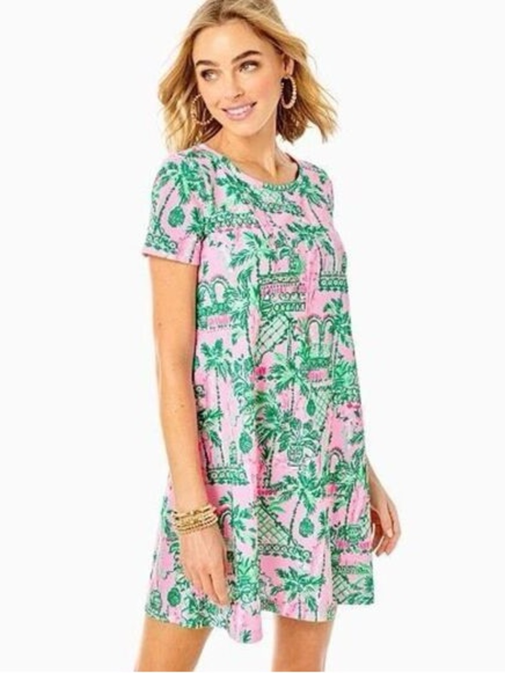 Lilly Pulitzer Cody T-Shirt Dress Mandevilla Baby Always Worth It Pima Cotton